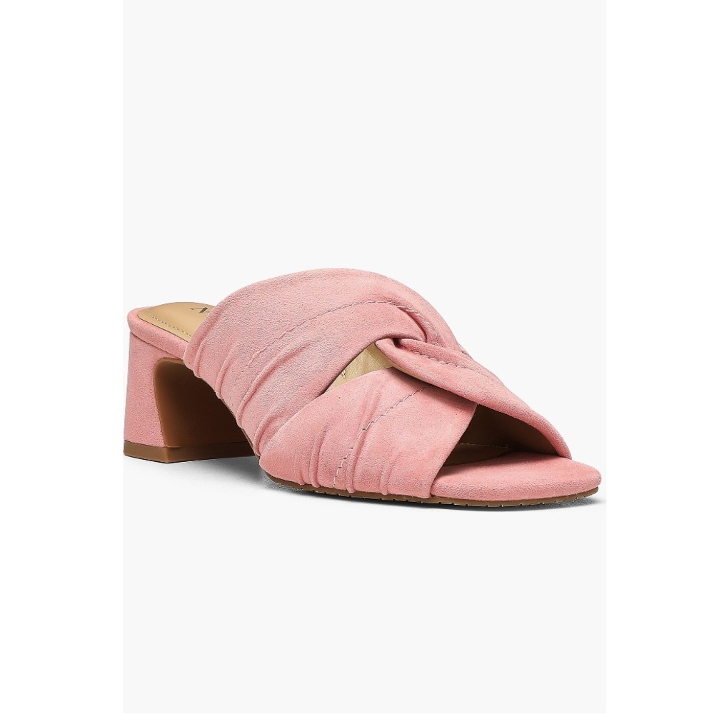 NYDJ Griselda Sandals Vamp Straps Blush Pink Suede Leather Women’s Size 9
